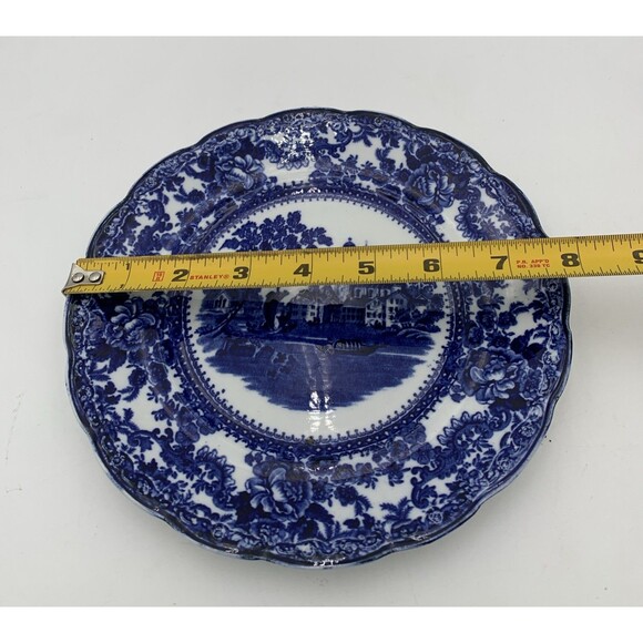 Antique Cobalt Flow Blue & White Plate 8” (Togo) Colonial Pottery, England - Picture 4 of 4